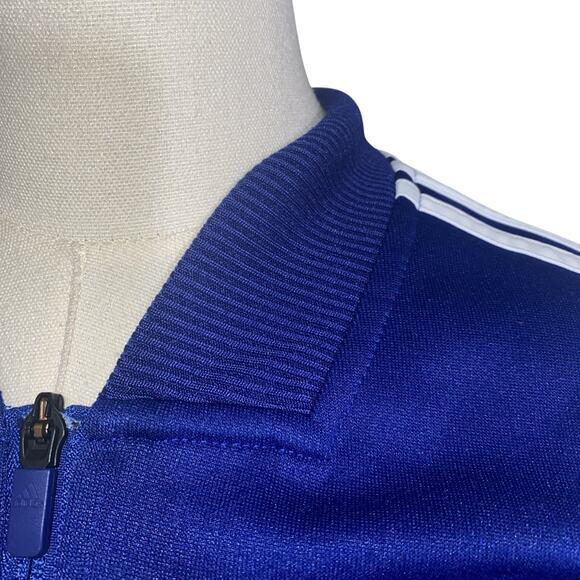 Adidas Youth Size 12-14 Jacket ROYAL BLUE Full Zip Buttons Side - Picture 3 of 9
